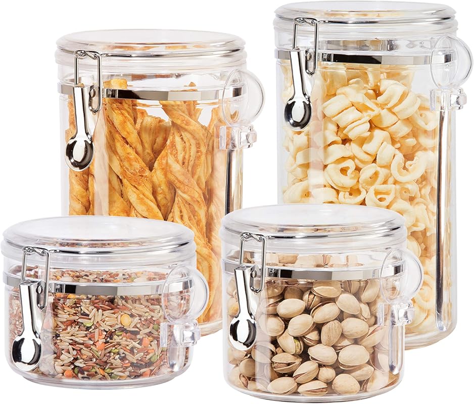 The 8 Best Kitchen Canisters: Expert-Vetted for Lasting Style 8 Oggi 4-Piece Clear Kitchen Canister Set: Airtight Food Storage with Cl