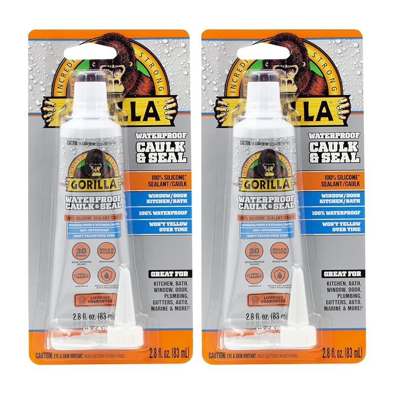 Gorilla Silicone Caulk: Waterproof, 10-Year Mold Resistant Sealant for