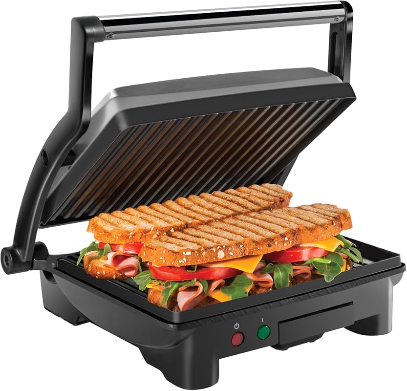 Chefman 4-Slice Panini Press Grill and Sandwich Maker, Non-Stick Plate
