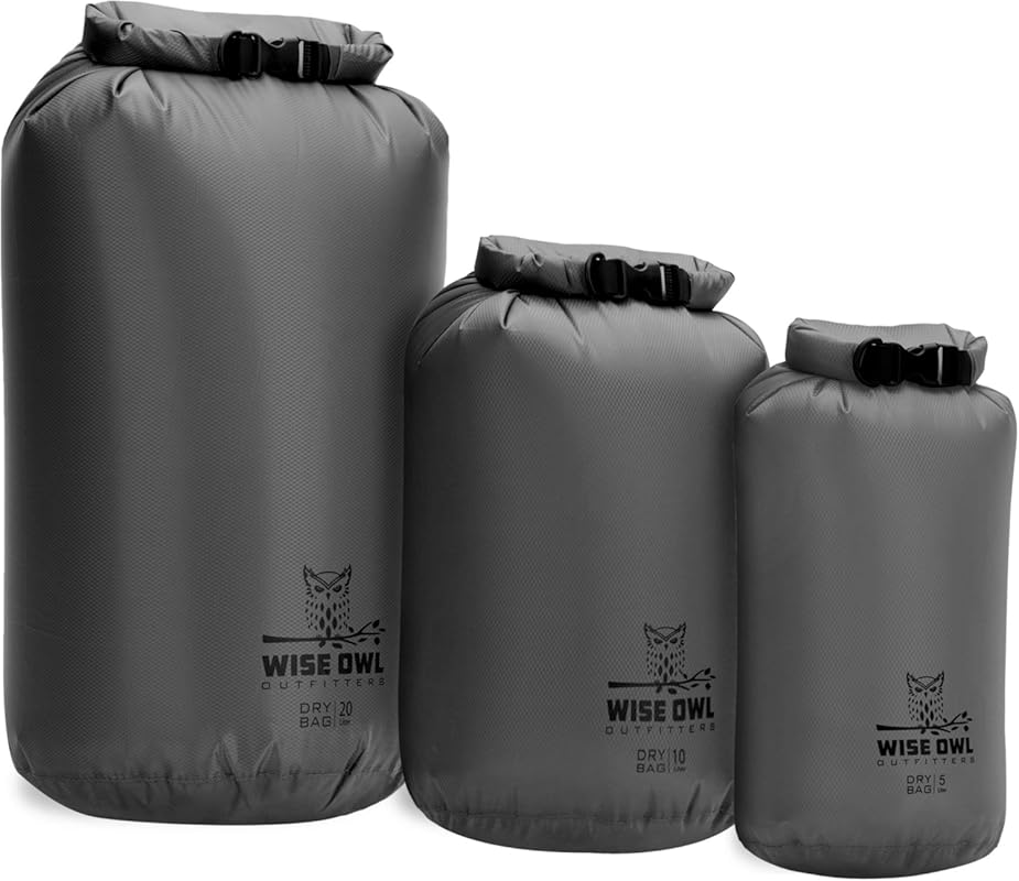 Wise Owl Outfitters Waterproof Dry Bags 3-Pack: Lightweight, Airtight 