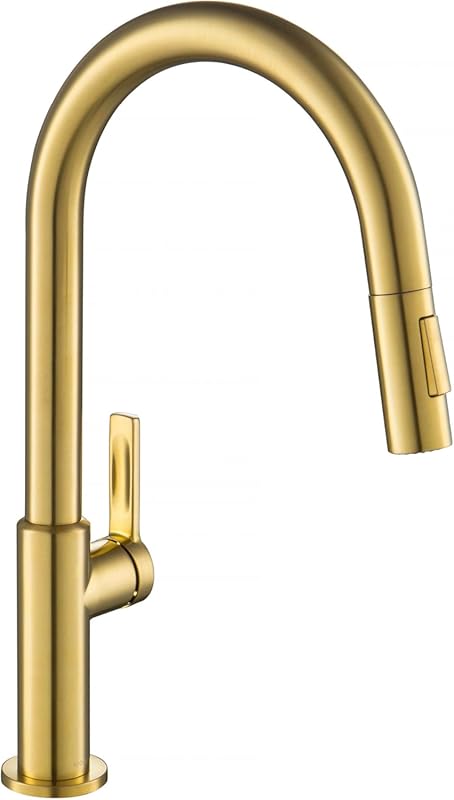 KRAUS Oletto Single Handle Pull Down Kitchen Faucet, featuring a Brush