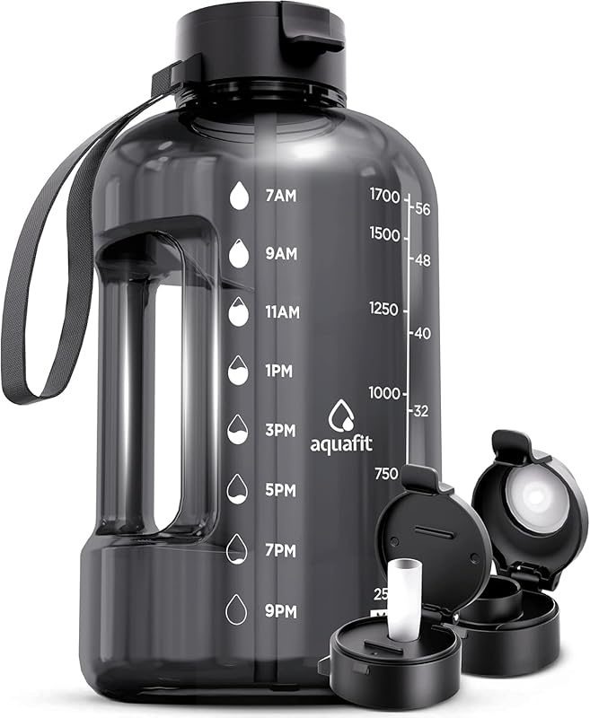 8 Best 64 oz Water Bottles: Durable, Reliable & Expert-Approved 4 64 oz Water Bottle with Time Marker, Straw & Chug Lid, BPA Free, Handl