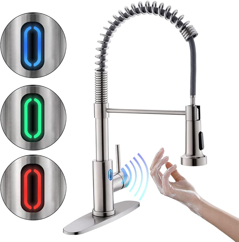 8 Best Rated Touch Kitchen Faucets: Expert-Vetted for Quality 4 OWOFAN Touchless Kitchen Faucet with Pull Down Sprayer, Motion Sensor,