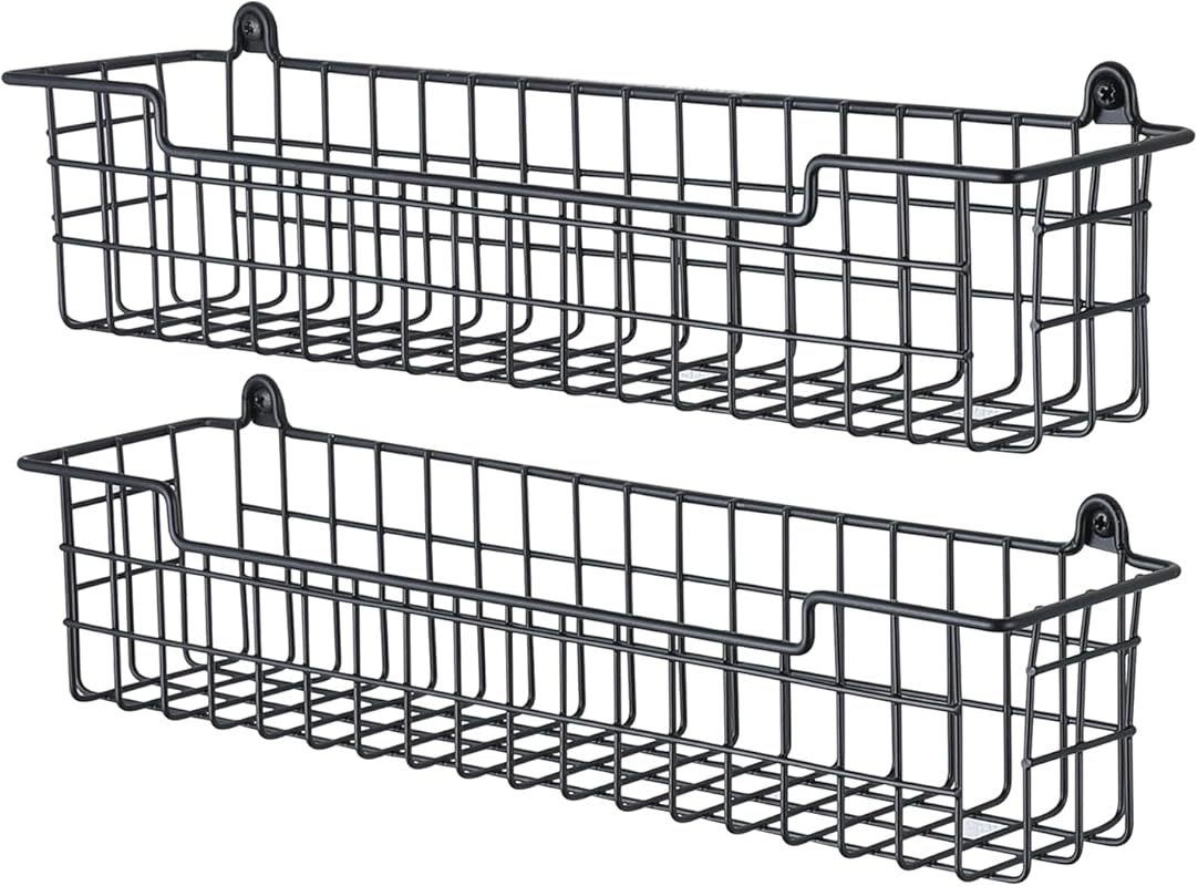 Best Wall Mount Spice Racks for Cabinet Doors, Black 2-Pack Kitchen Or