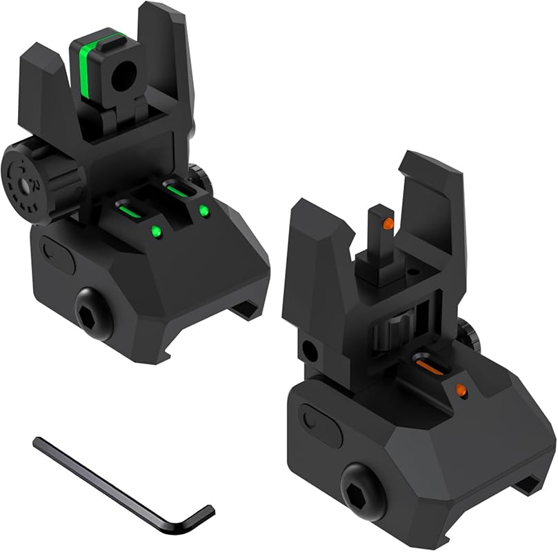 Expert-Approved: 8 Best AR Iron Sights for Quality & Reliability 6 Best AR Flip Up Iron Sights with Green Red Fiber Optics - Front and Re