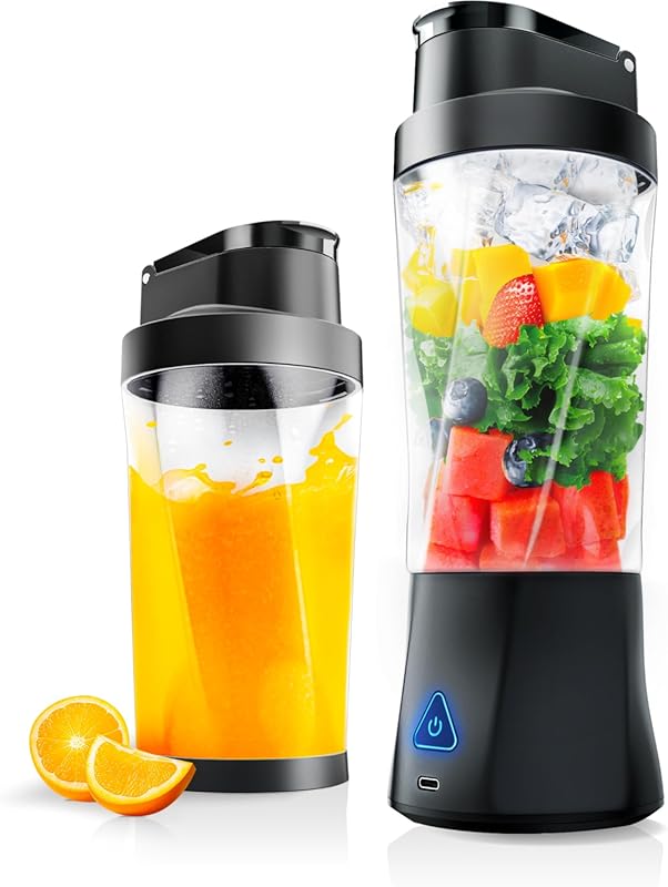 Portable Cordless Blender: 24oz for Shakes, Smoothies. BPA-Free, Leakp