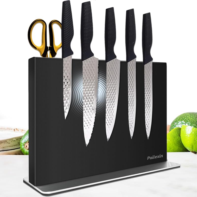 Top 5 Magnetic Knife Blocks: Expert Picks for Quality & Safety 6 Black Stainless Steel Double-Sided Magnetic Knife Block for Kitchen Co
