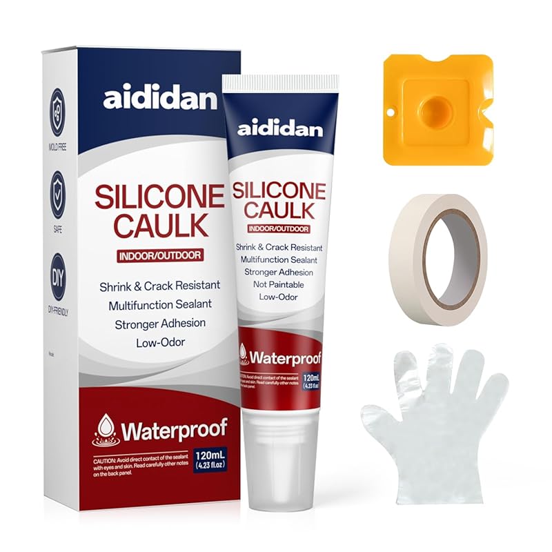 Durable White Waterproof Silicone Caulk Sealant for Kitchen Sinks, Bat