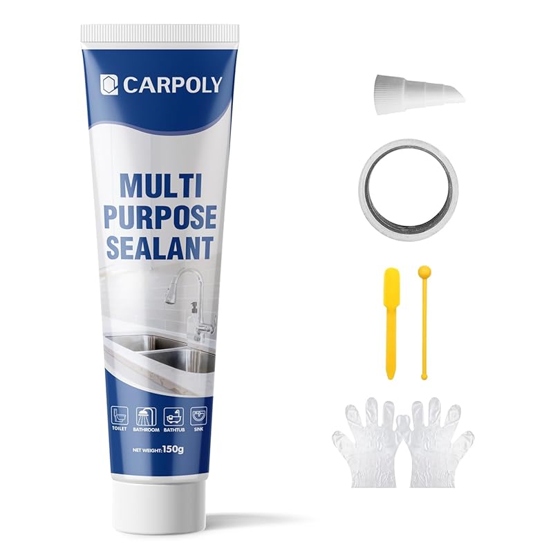 Silicone Caulk for Kitchen & Bathroom, Waterproof White Caulk for Sink