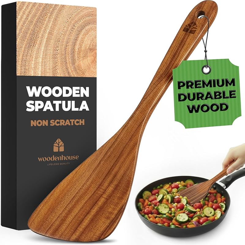 7 Best Wood Spatulas: Expert-Approved for Unmatched Quality 7 Natural Acacia Wood Spatula, 12 Inches, Built for Durable and Healthy