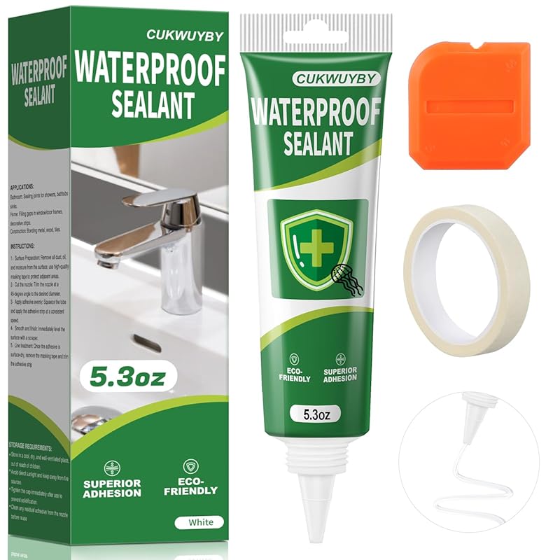White Waterproof Silicone Caulk for Kitchen Sinks, Bathrooms & Showers