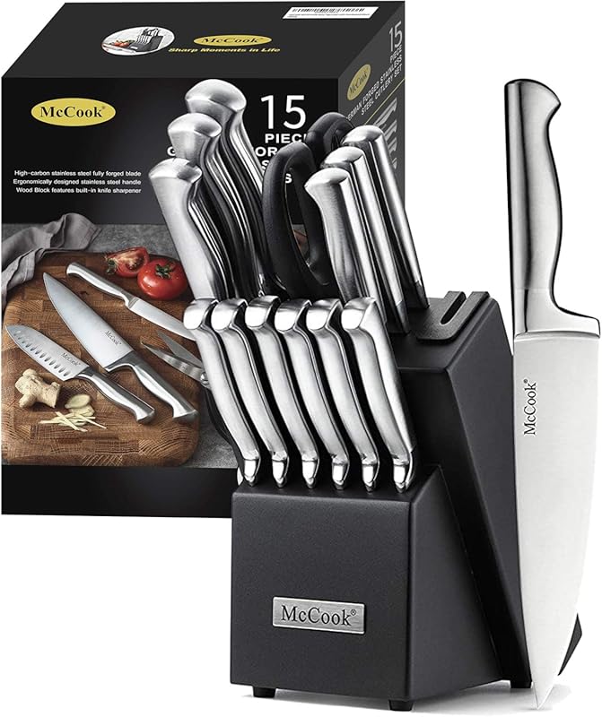 McCook® Knife Sets, German Stainless Steel Knife Block Sets with Built