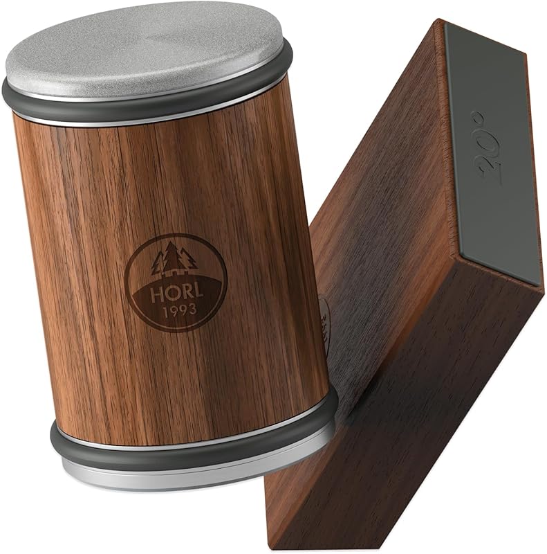 HORL 2 Walnut Rolling Knife Sharpener: German-Made with Magnetic Holder, 15 & 20 Degree Angles