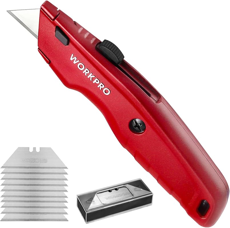WORKPRO Premium Ret retractable Utility Knife with Quick Change Blade and 