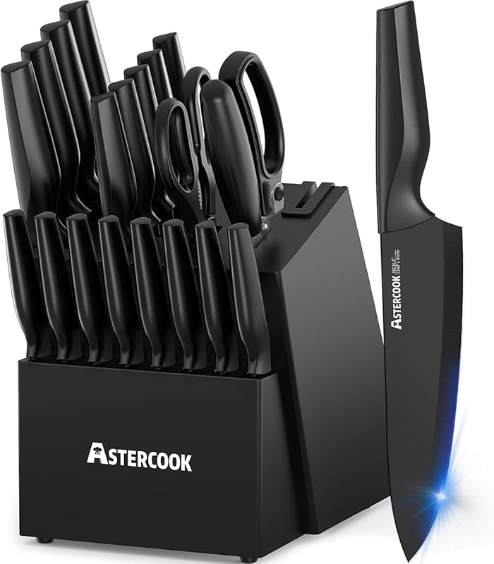 6 Best Knife Sets for Home Cooks: Our Top-Rated Expert Picks 3 Astercook 21-Piece German Stainless Steel Knife Set with Block and Sha