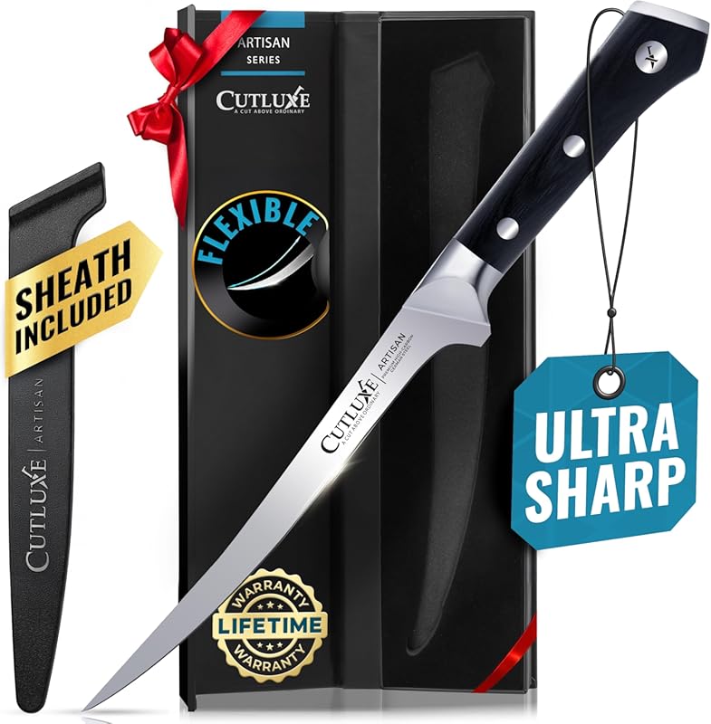 6 Best Knives for Cutting Fish: Expert Picks for Flawless Fillets 5 Cutluxe 7 Inch Fillet and Boning Knife for Fish, Flexible High Carbon