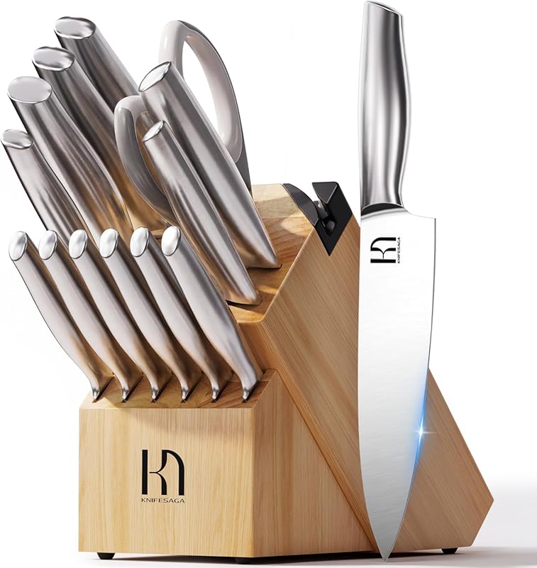 5 Best Knife Sets with Steak Knives: Expert-Reviewed for Quality 5 Japanese Stainless Steel 14-Piece Knife Block Set with Sharpener and N