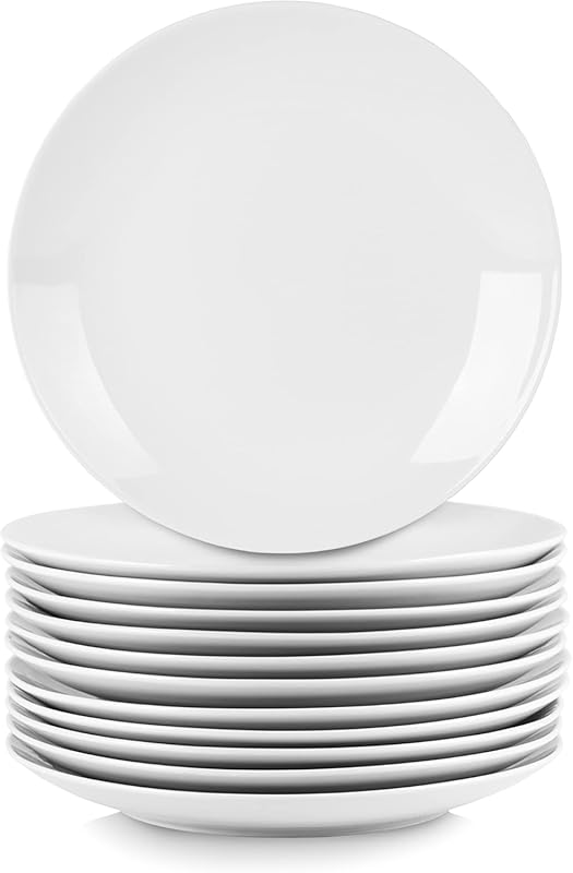 10 Strawberry Street White Catering Coupe Dinner Plates, 10.5-Inch, Se