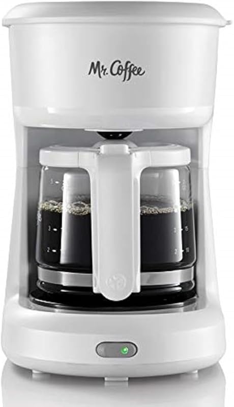 Mr. Coffee 5-Cup Mini Brew Switch Coffee Maker: A Compact White Model.