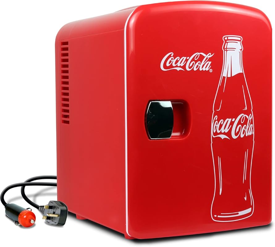 Portable 4L/6-Can Mini Fridge for Skincare, Snacks, Drinks in Bedroom 