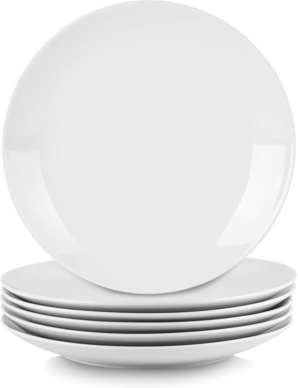 10 Strawberry Street Simply White Coupe Dinner Plates, 10.5 Inch, Set 