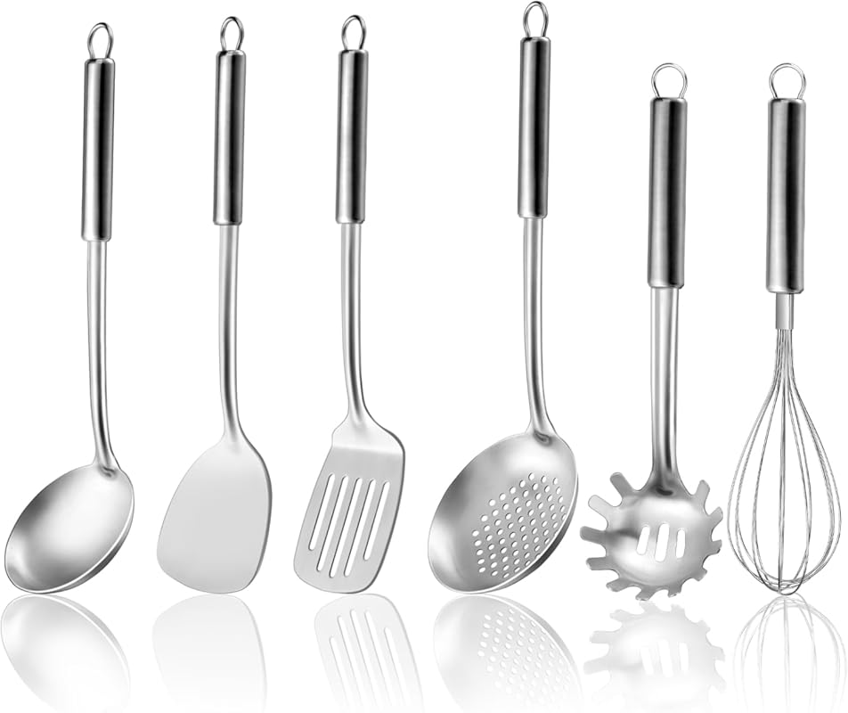 Top 5 Best Stainless Steel Kitchen Utensil Set: Expert Picks 2 6-Piece Stainless Steel Cooking Utensil Set with Essential Tools and S