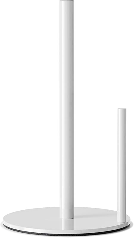 Paper Towel Holder Countertop, Stainless Steel, White, for Kitchen, Pa
