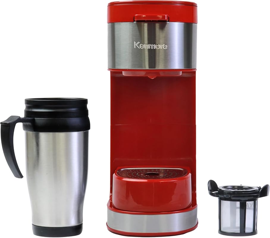 Kenmore Single Serve Coffee Maker, K-Cups & Grounds, Hot & Iced, Trave
