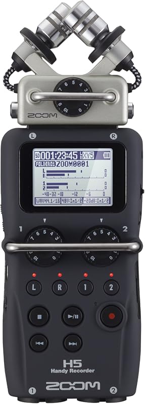 Zoom H5 4-Track Portable Audio Recorder for DSLR, featuring Stereo Mic