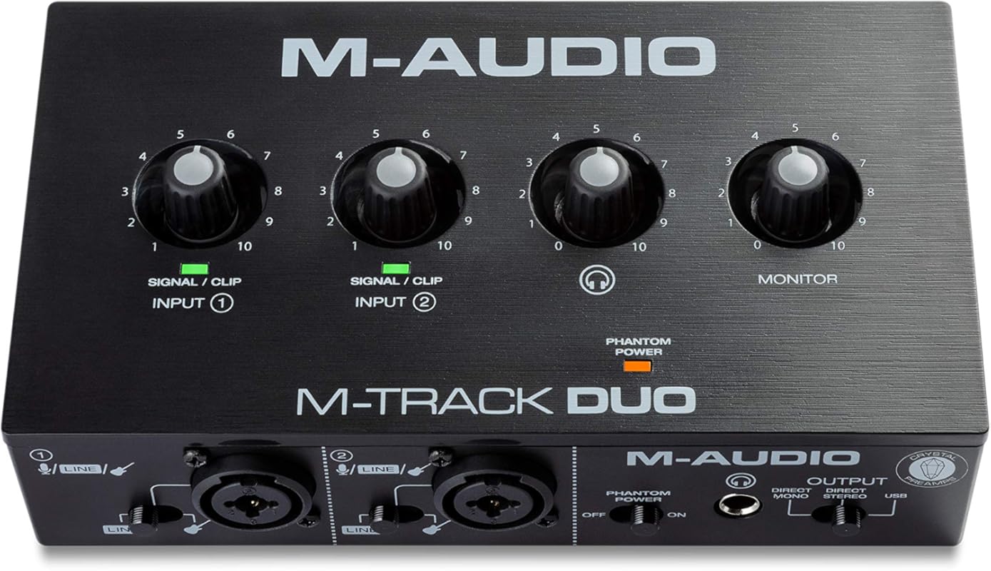 Best Portable M-AUDIO M-Track Duo USB Audio Interface for MacBook Pro 