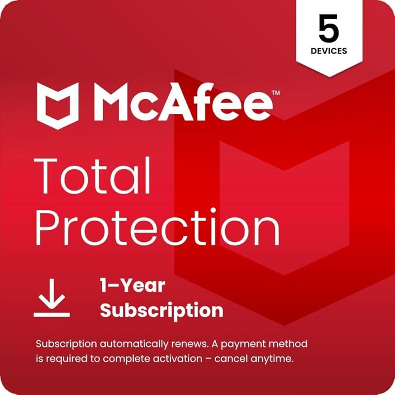 McAfee Total Protection Antivirus Software for 5 PC or Mac. Includes V