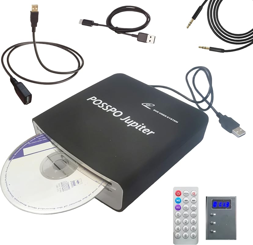 Jupiter Portable External USB CD Player for Car: Plug & Play with Anti