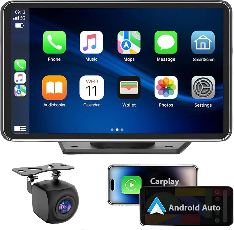 Portable Wireless Touchscreen Car Stereo: Apple CarPlay, Android Auto,