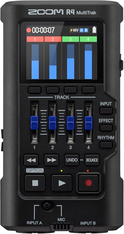 10 Best Portable Audio Recorders for Bass Ranges: Expert Quality 7 Zoom R4 Multi-Track Portable Recorder: 32-Bit Float, 2 XLR/TRS Inputs,