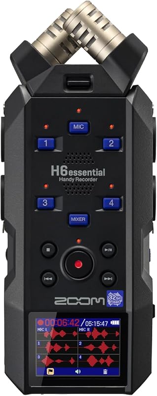 Zoom H6 Essential Handheld Recorder: Stereo Mics, Four XLR Inputs, 6-T