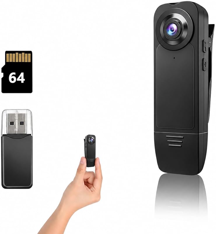 Wearable Body Camcorder for Video Recording with Audio, 64GB, and Nigh