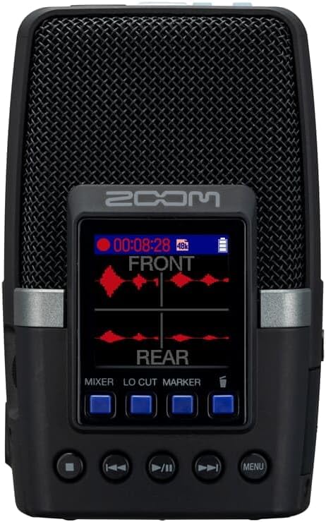 Zoom H2 Essential Handheld Audio Recorder for DSLR, featuring 3 Mics a