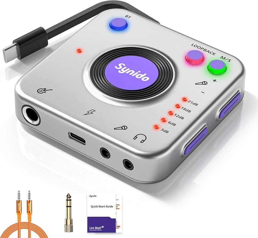 5 Best Portable Audio Interfaces for Musicians: Expert PMT Online P... 2 Synido Portable Guitar Audio Interface (A20) with USB-C. 24-bit/96kHz