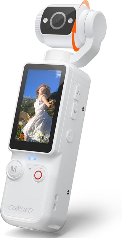 Portable Video Recorder with Audio, 180° Rotating Lens, 7-Hour Power, 